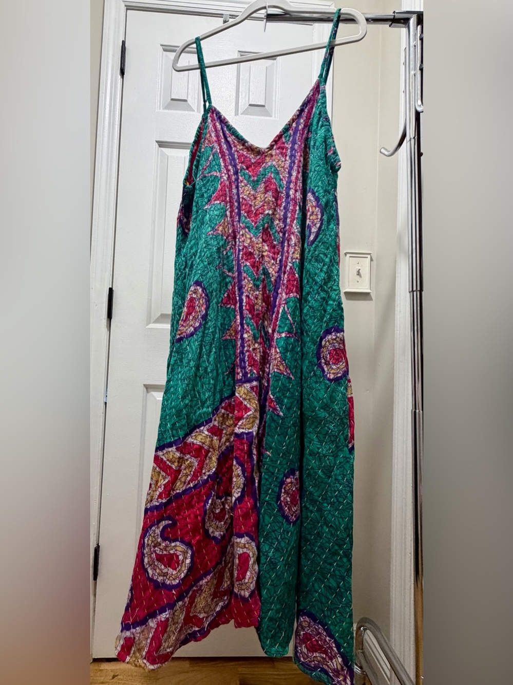 Kantha Craft- Reversible Upcycled Multicolor Bohemian Maxi Dress